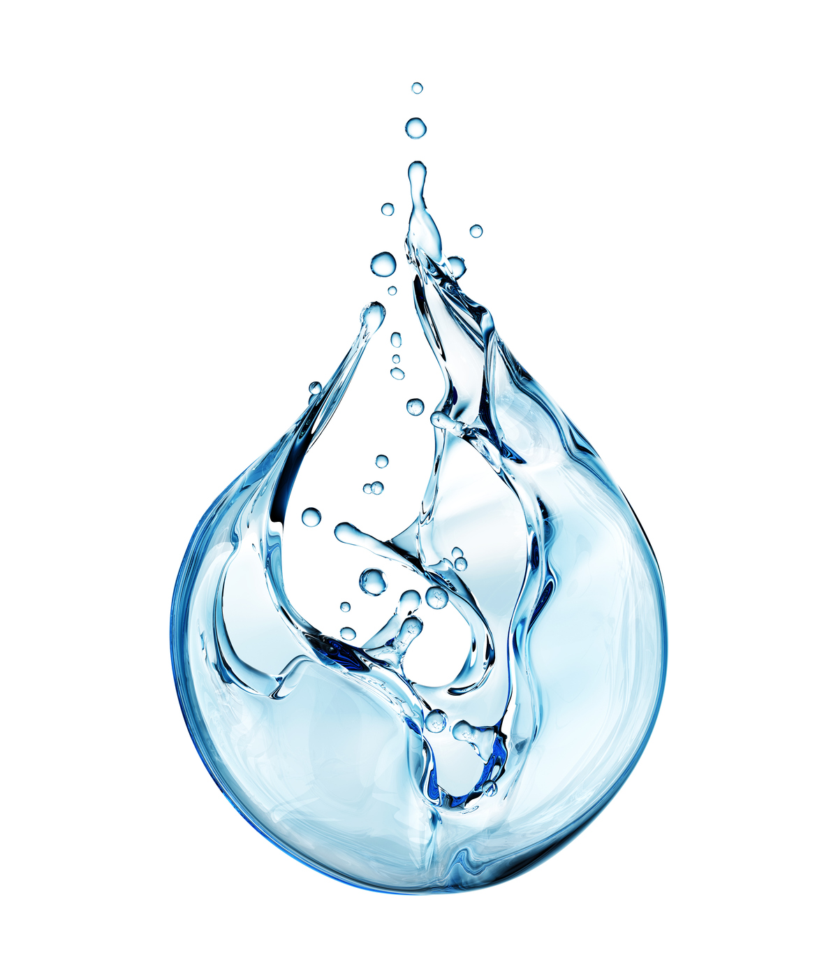 Drop Water Splash. Isolated On The White Background.